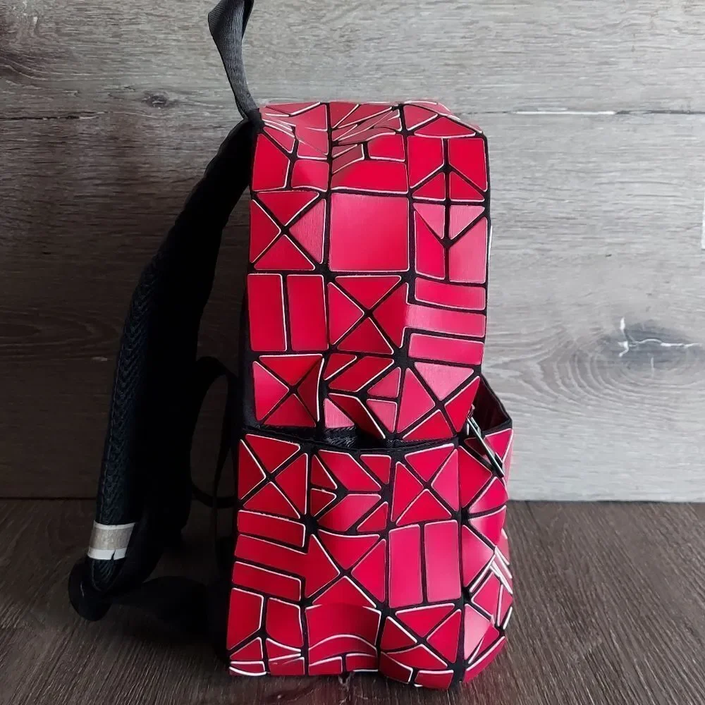 NEW Red & Black Geometric Backpack